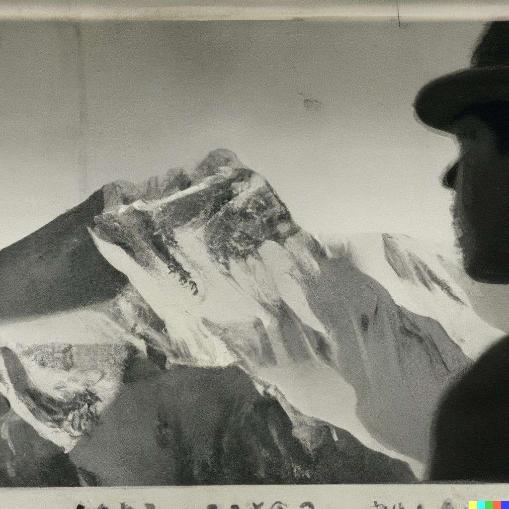 someone gazing at Mount Everest, front page of The New York Times, 1930